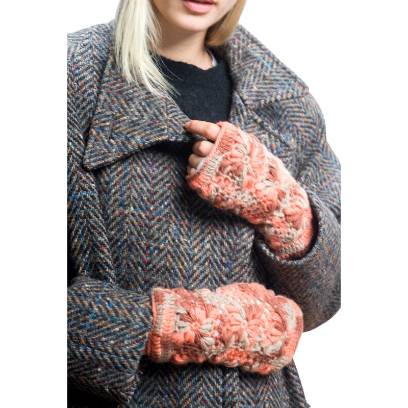 Flower Crochet Fingerless Gloves by Nirvanna Designs
