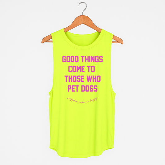 Good Things Tank by Puppies Make Me Happy | Neon Yellow - Zen&Zip