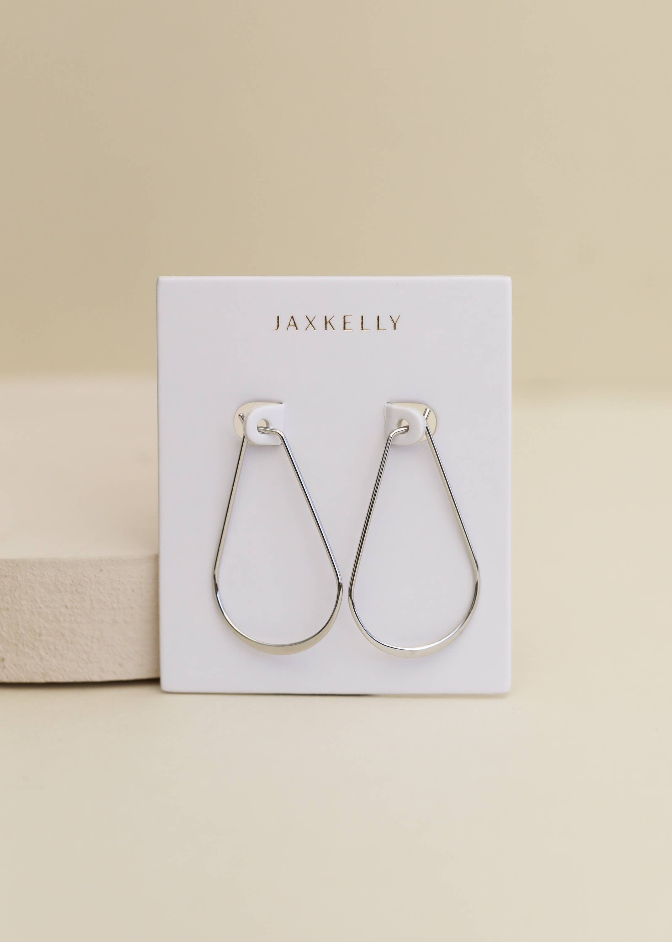 Silver Long Oval Hoop by JaxKelly - Zen&Zip