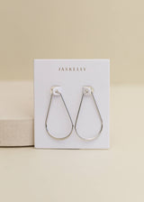 Silver Long Oval Hoop by JaxKelly - Zen&Zip