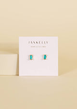 Baguette - Turquoise - Gold Earrings