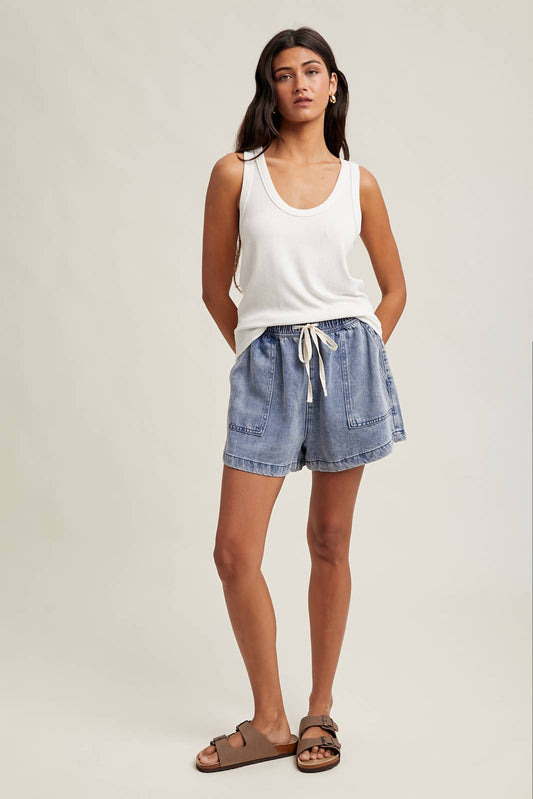 Basic Scoop Neck Ribbed Tank by Wishlist Apparel | Off White - Zen&Zip