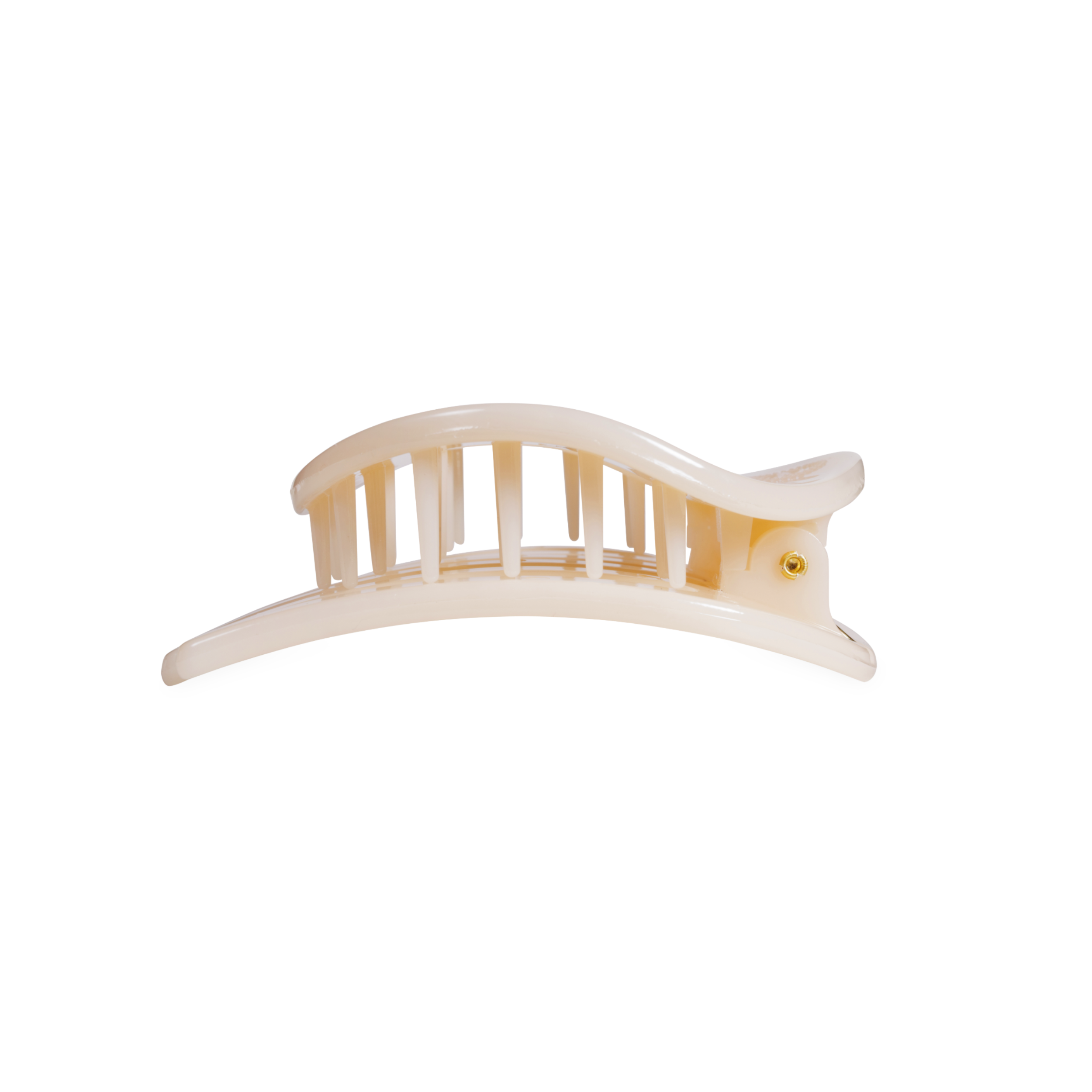 Almond Beige Medium Flat Circle Hair Clip