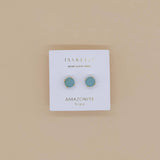 Round Gemstone Earrings by JaxKelly | Amazonite - Zen&Zip