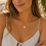 Seashell Pendant - 18k Gold Necklace - 16" to 18" - Zen&Zip
