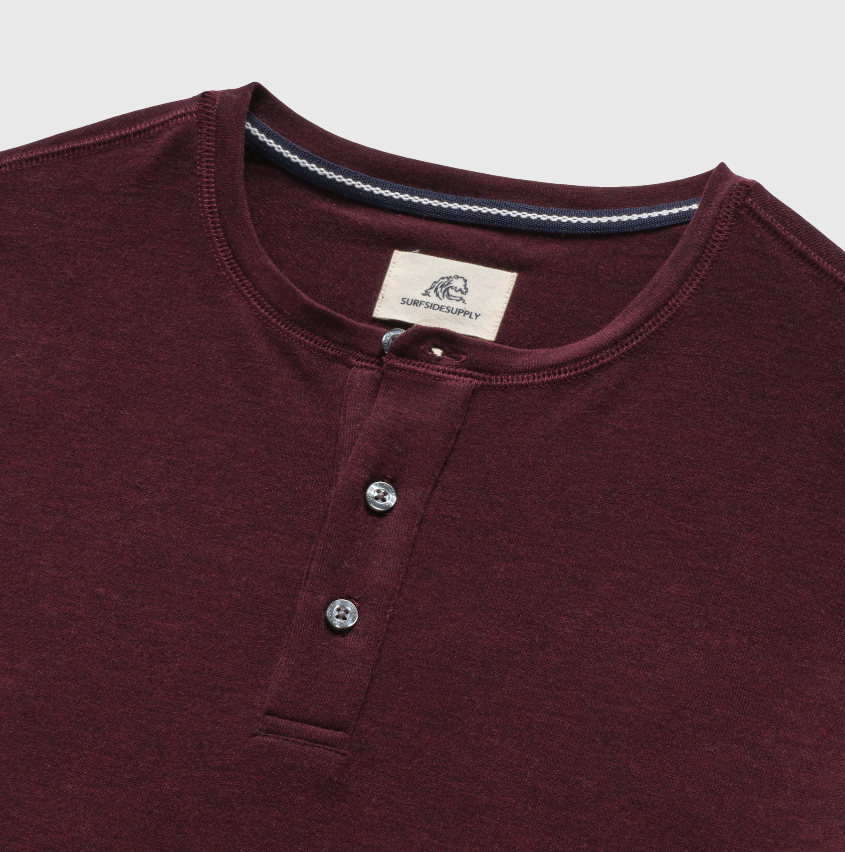 Sean Super Soft Classic Henley by SurfSideSupply | Cabernet Heather
