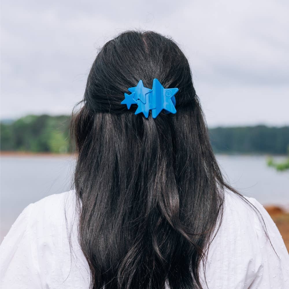 Flat Hair Clip | Medium | Blue Shooting Star - Zen&Zip
