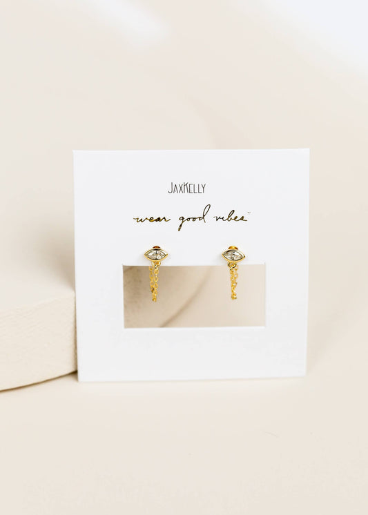 Chain Huggie - Stud - Gold Earrings - Zen&Zip