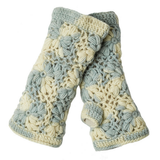 Flower Crochet Fingerless Gloves by Nirvanna Designs