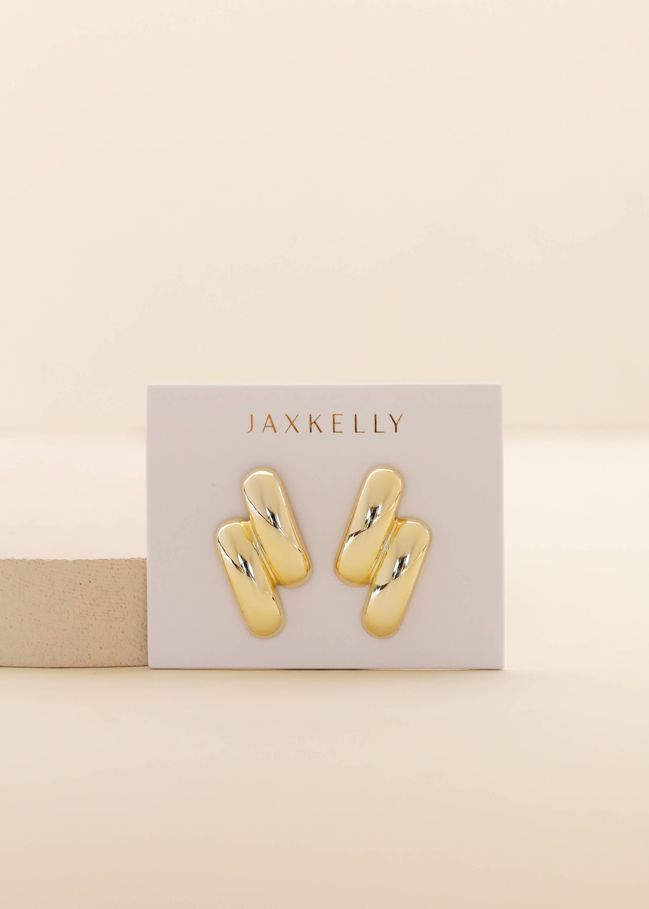 Gold Double Bold Bar Earring - Zen&Zip