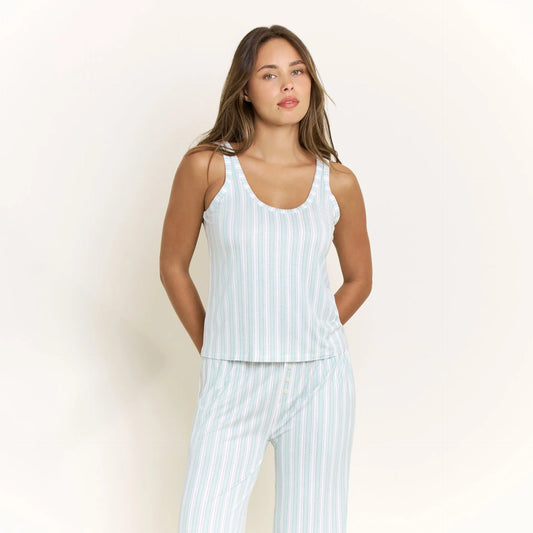 All American Tank Pant Set by Honeydew | Sage Stitched Stripe