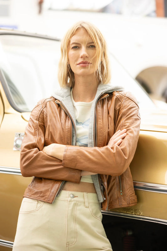 Allice RF Hoodie Jacket by Mauritius | Cognac