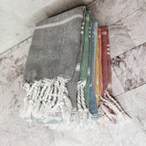 Kitchen or Bathroom Hand Towels with Tassels, Turkish Cotton - Zen&Zip