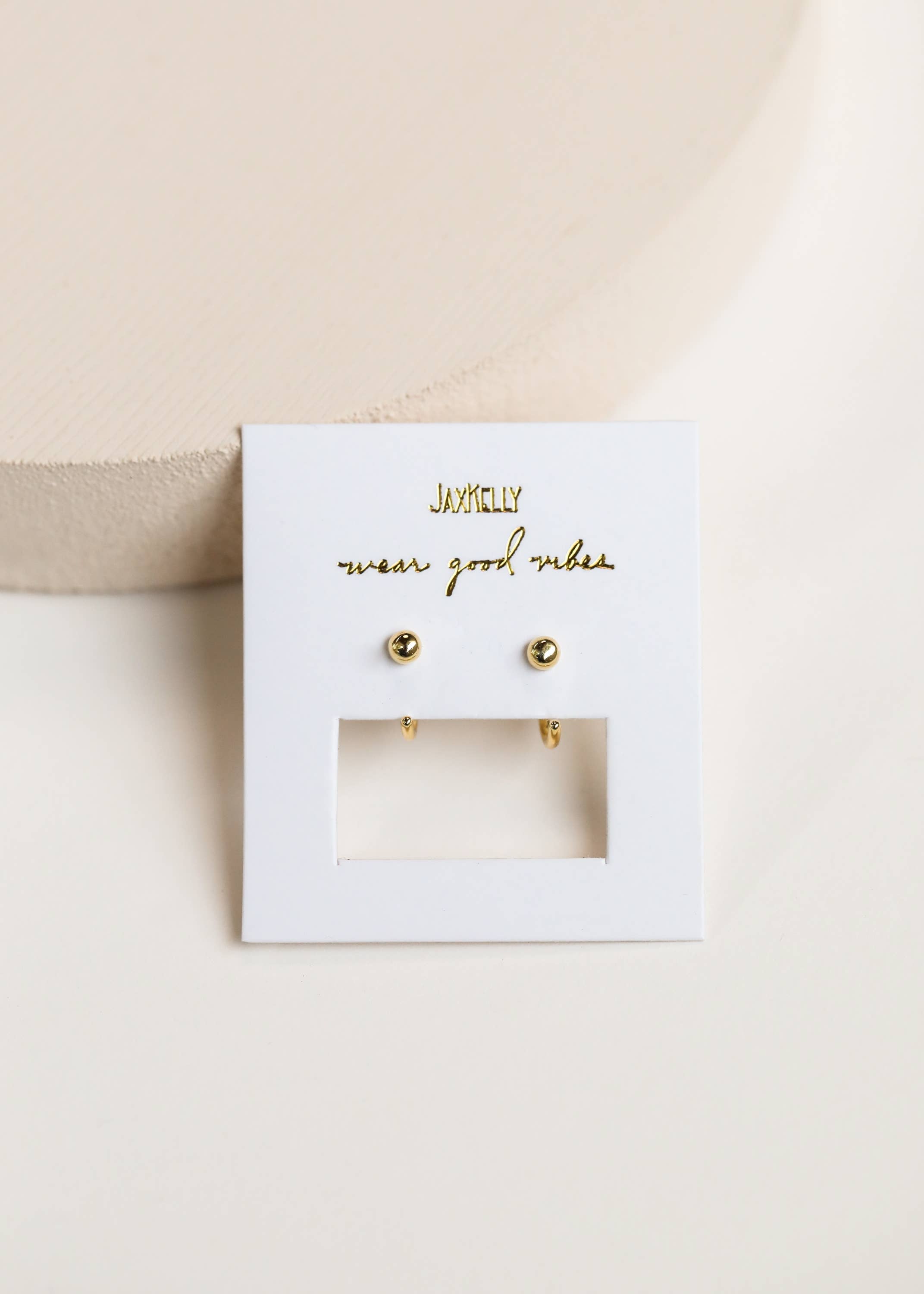 Huggies Earrings by JaxKelly | Gold Sphere - Zen&Zip