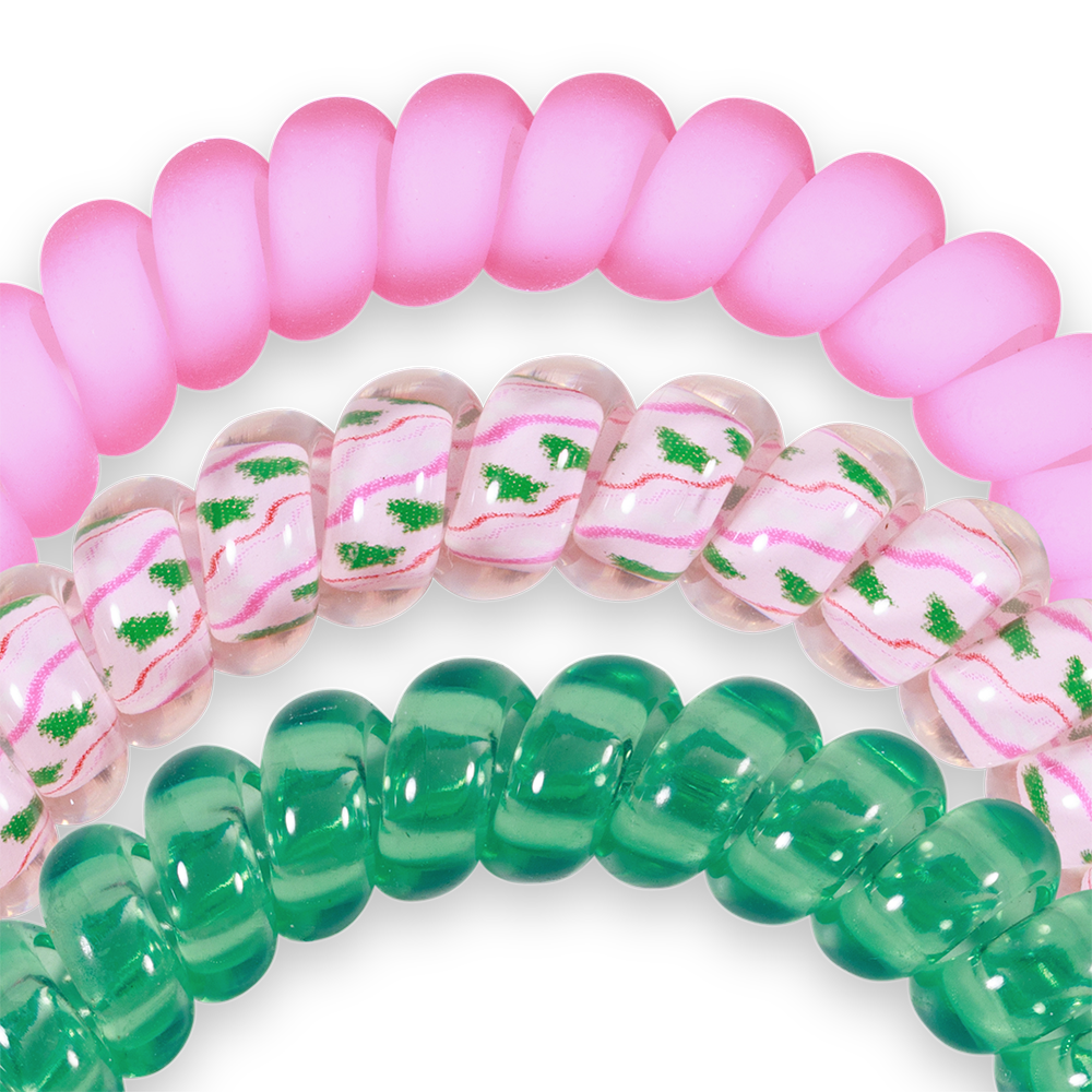 Spiral Hair Coils | Small | Merry Pinkmas Hair Ties - Zen&Zip