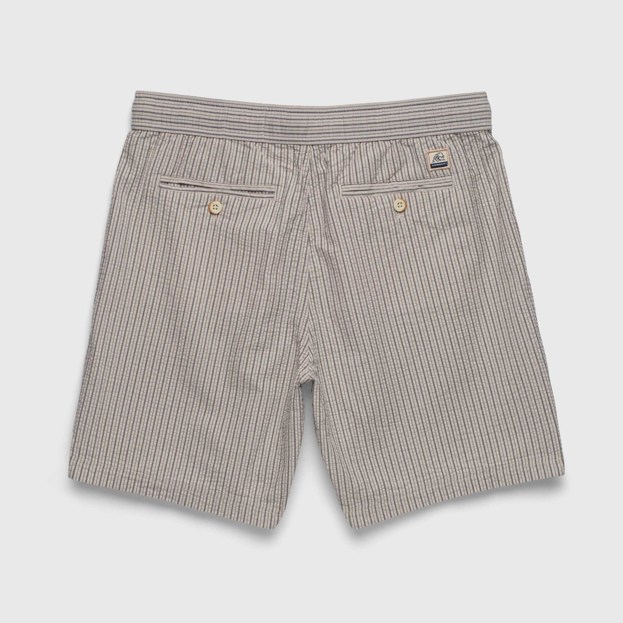 Tyler Crinkle Stripe Drawstring Short by SurfSideSupply | Chinchilla