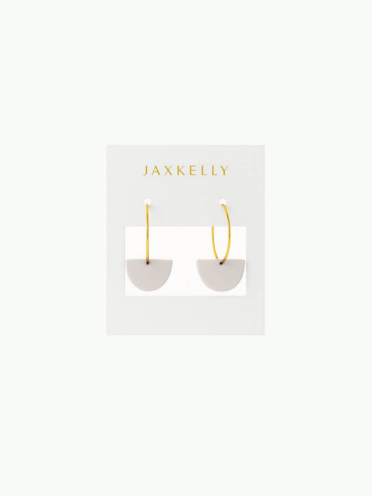 Clay Half Moon Hoops by JaxKelly | Oat Milk