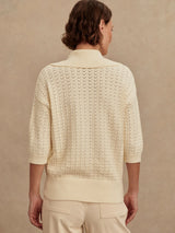 Arney Half Zip Knit Polo by Varley | Egret