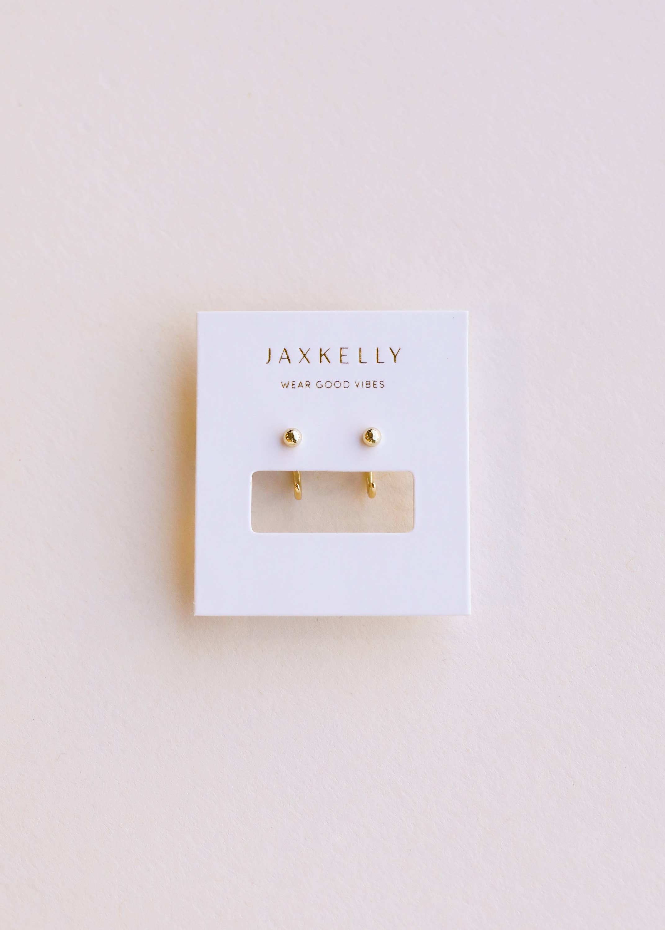 Huggies Earrings by JaxKelly | Gold Sphere - Zen&Zip