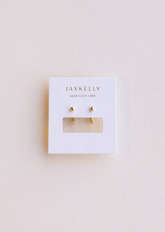 Huggies Earrings by JaxKelly | Gold Sphere - Zen&Zip