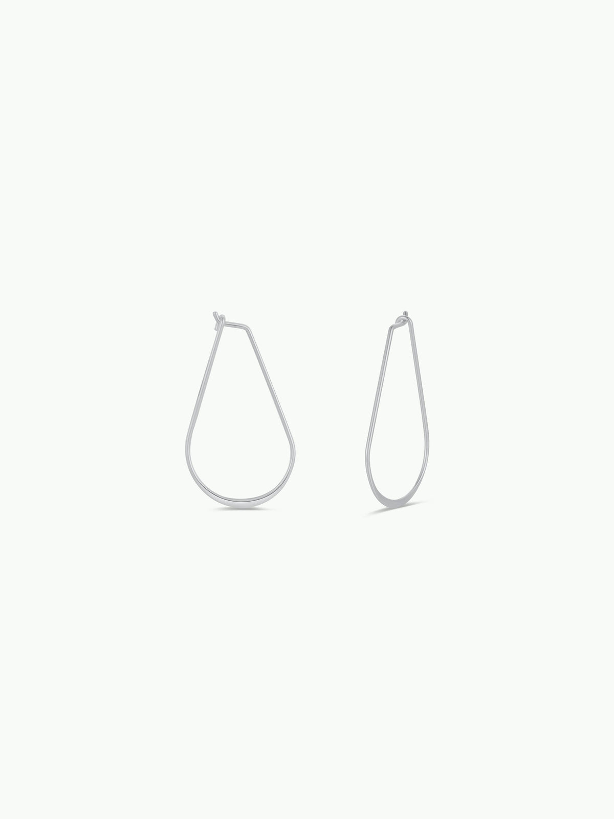 Silver Long Oval Hoop by JaxKelly
