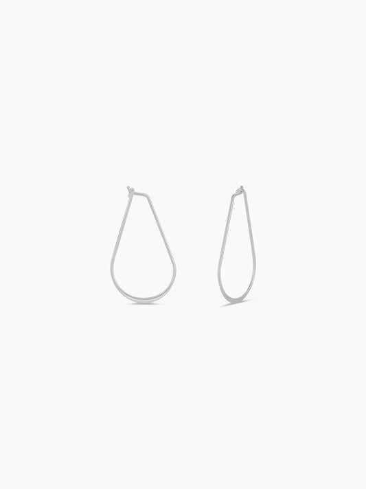 Silver Long Oval Hoop by JaxKelly - Zen&Zip