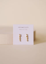 Mini Baguette Drop Earrings - White - Zen&Zip