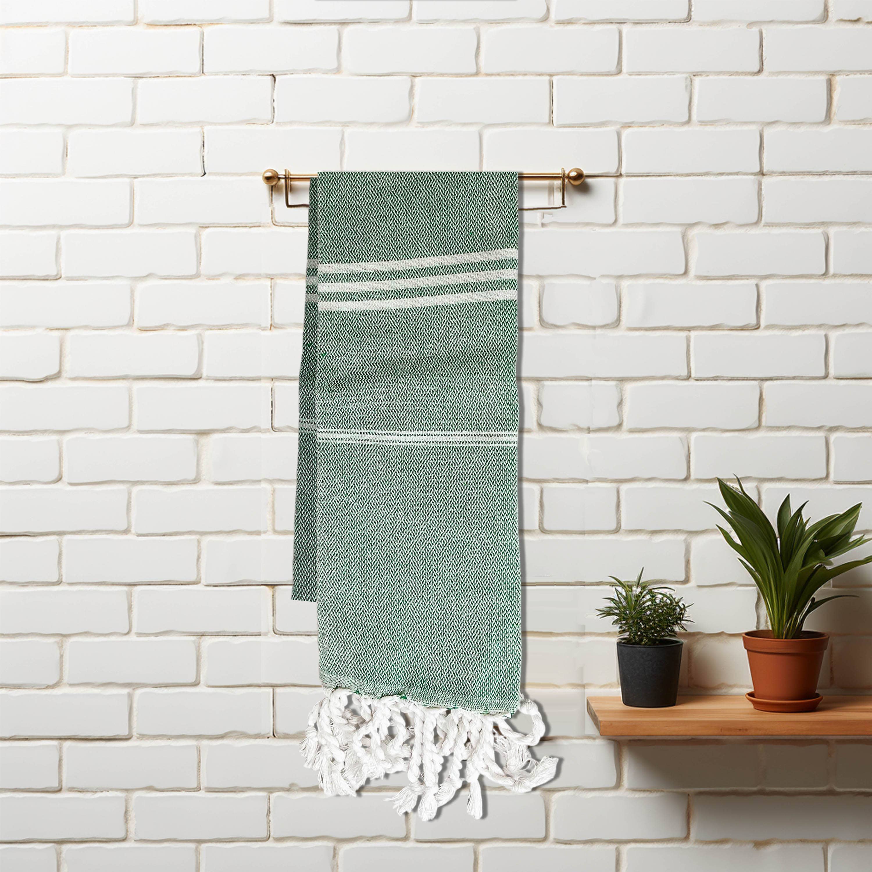 Kitchen or Bathroom Hand Towels with Tassels, Turkish Cotton - Zen&Zip