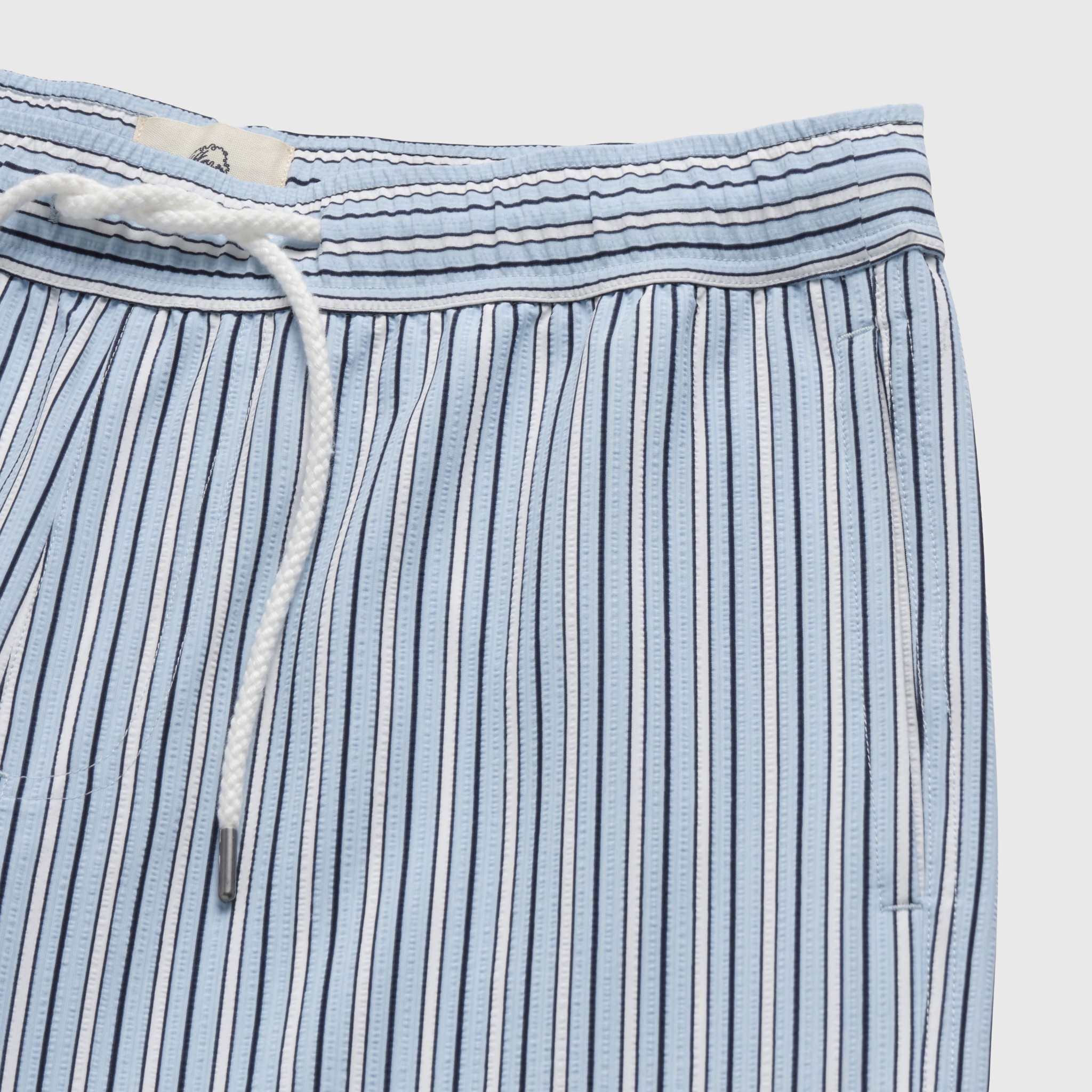 Jimmy 6.5" Seersucker Stripe Volley by SurfSideSupply | Skyway Blue - Zen&Zip