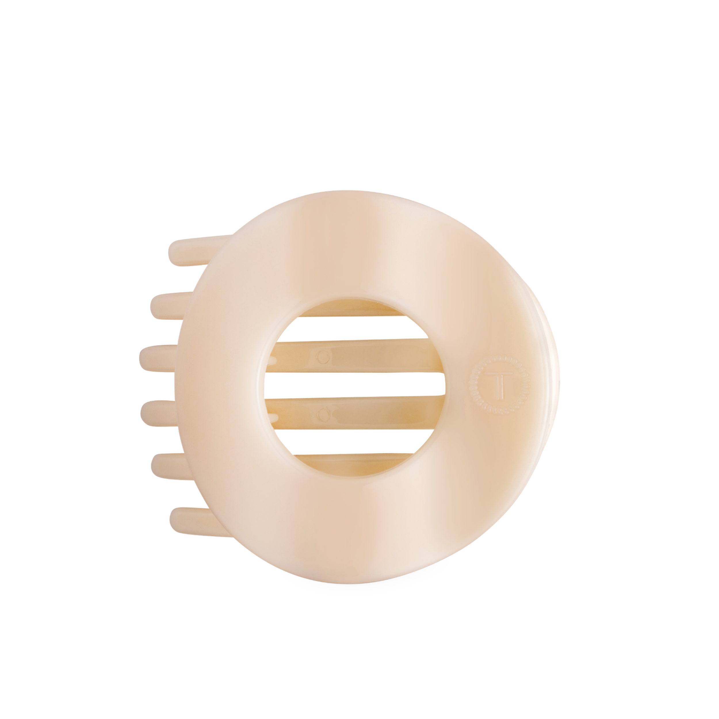 Almond Beige Large Flat Circle Hair Clip