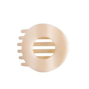 Almond Beige Large Flat Circle Hair Clip