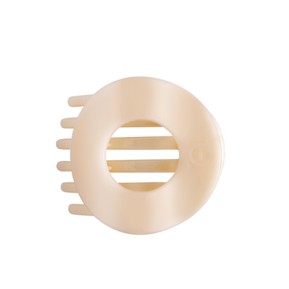 Almond Beige Large Flat Circle Hair Clip