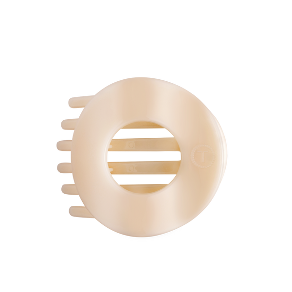 Almond Beige Large Flat Circle Hair Clip