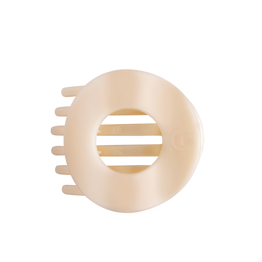 Almond Beige Large Flat Circle Hair Clip