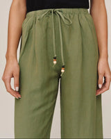 Beaded Drawstring Beach Pant by Bella Dahl | Olive Leaf
