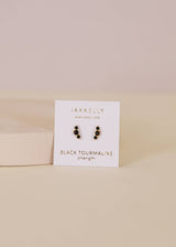 Crescent Gold Earrings by JaxKelly | Black Tourmaline - Zen&Zip