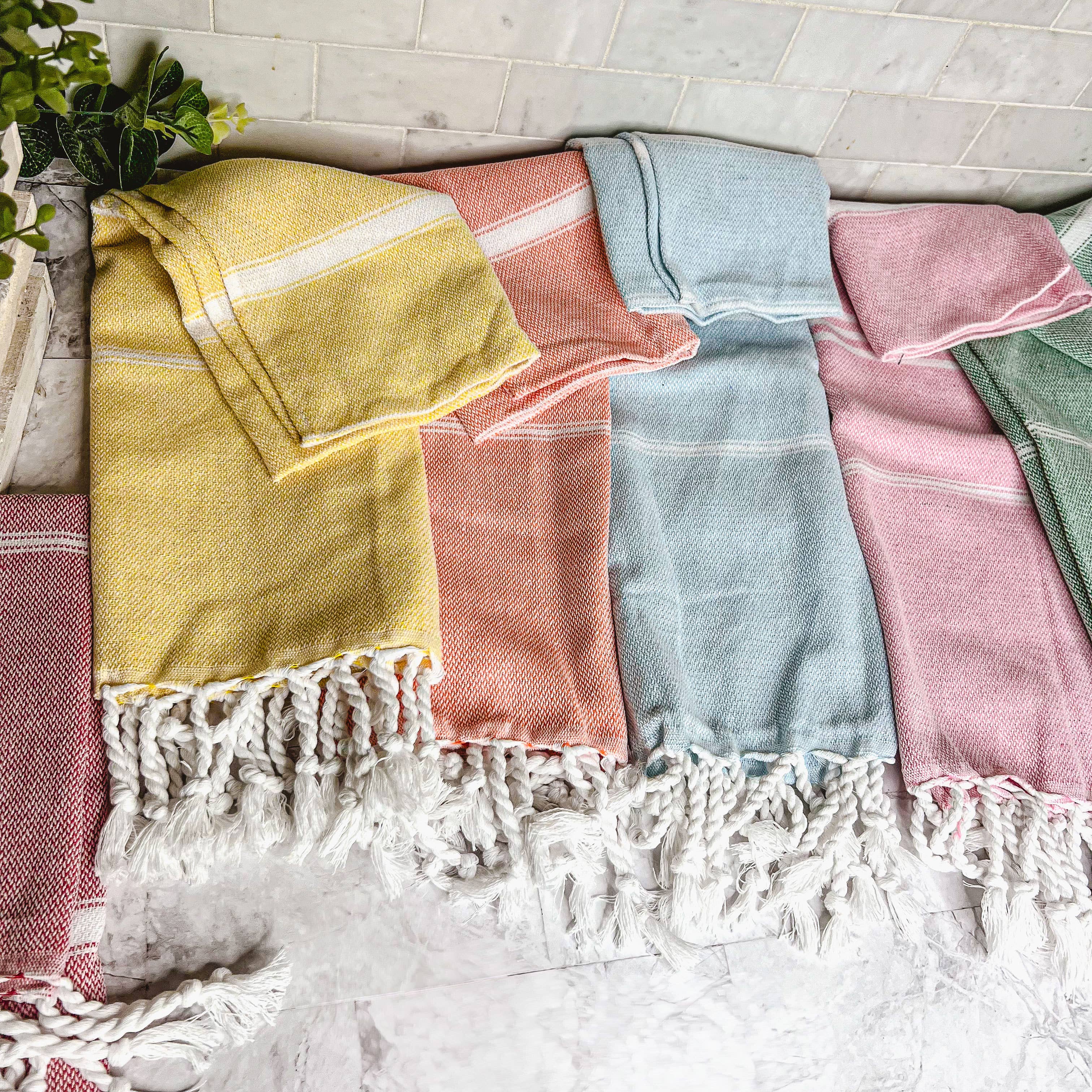 Fall Kitchen Hand Towels, Orange Cotton Dish Towels Tassels - Zen&Zip