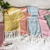 Fall Kitchen Hand Towels, Orange Cotton Dish Towels Tassels - Zen&Zip