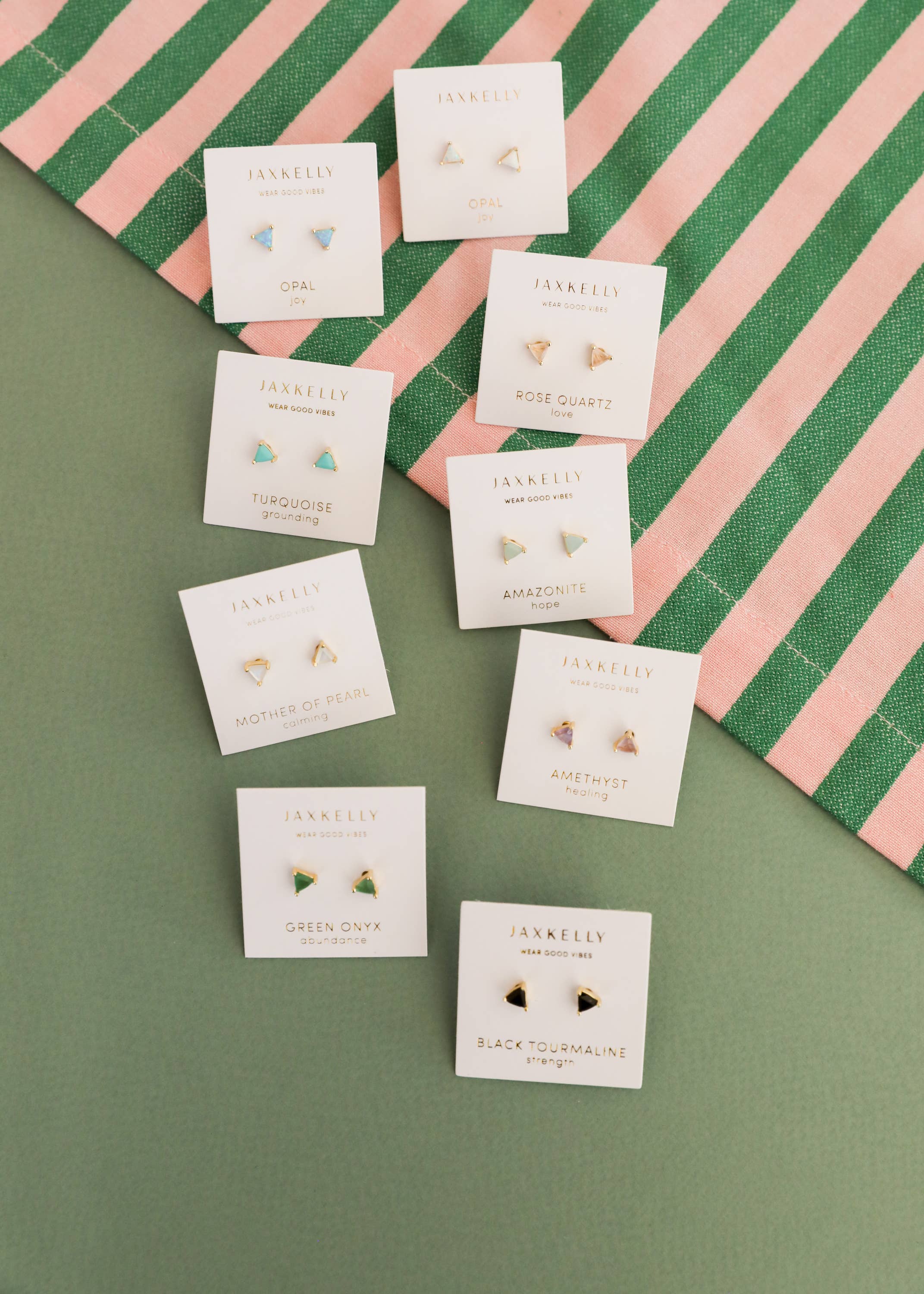 Mini Energy Gem - Amazonite - Gold Earrings - Zen&Zip