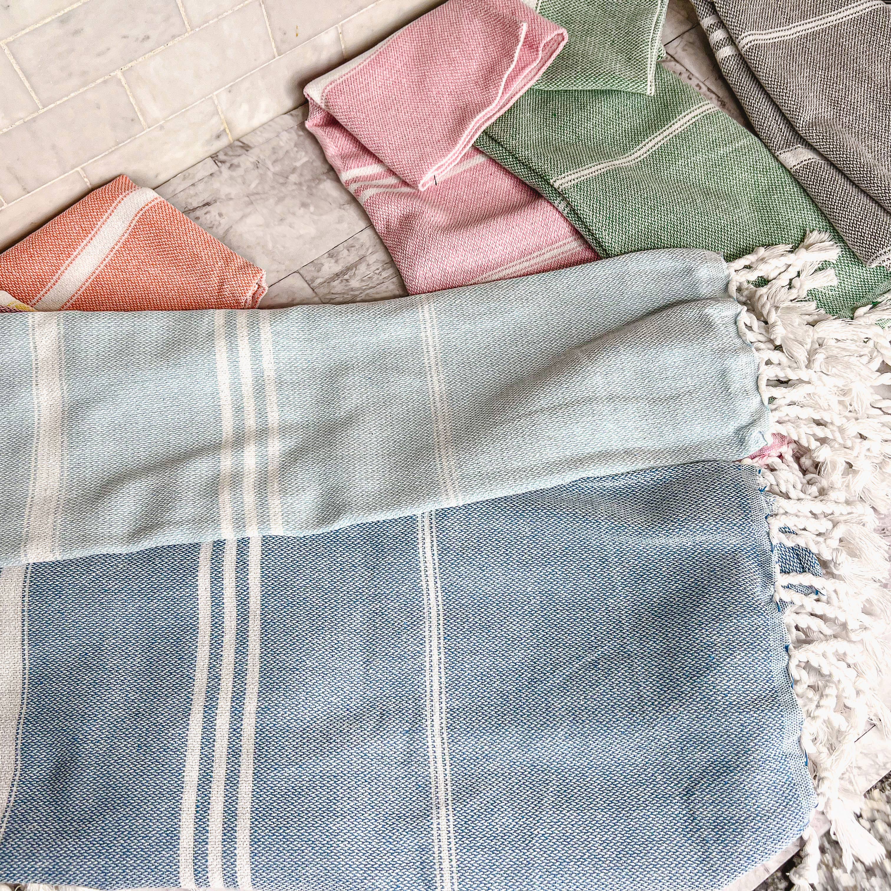 Fall Kitchen Hand Towels, Orange Cotton Dish Towels Tassels - Zen&Zip