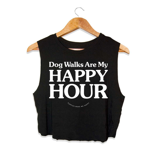 Happy Hour Crop Tank by Puppies Make Me Happy | Black - Zen&Zip