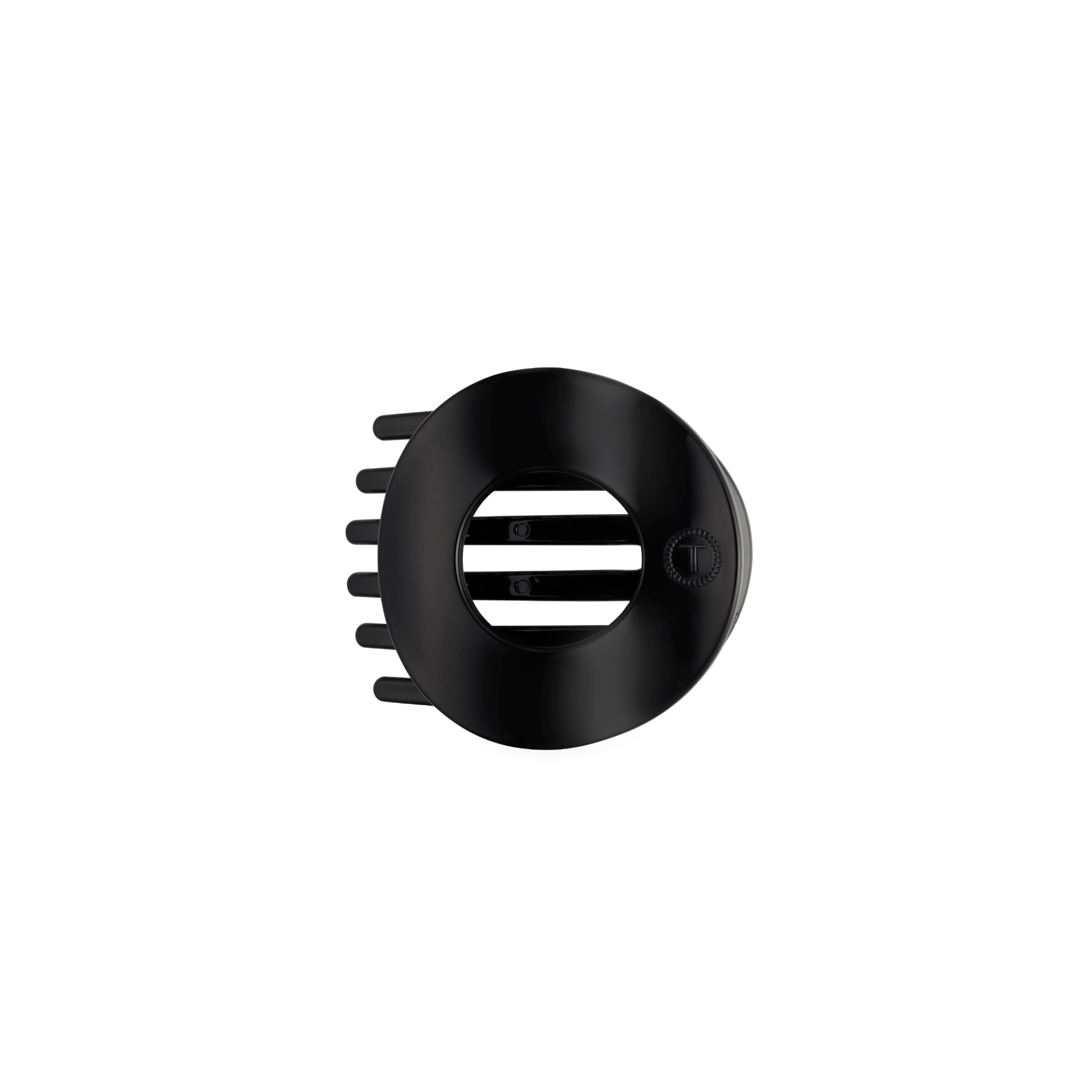Jet Black Small Flat Circle Hair Clip
