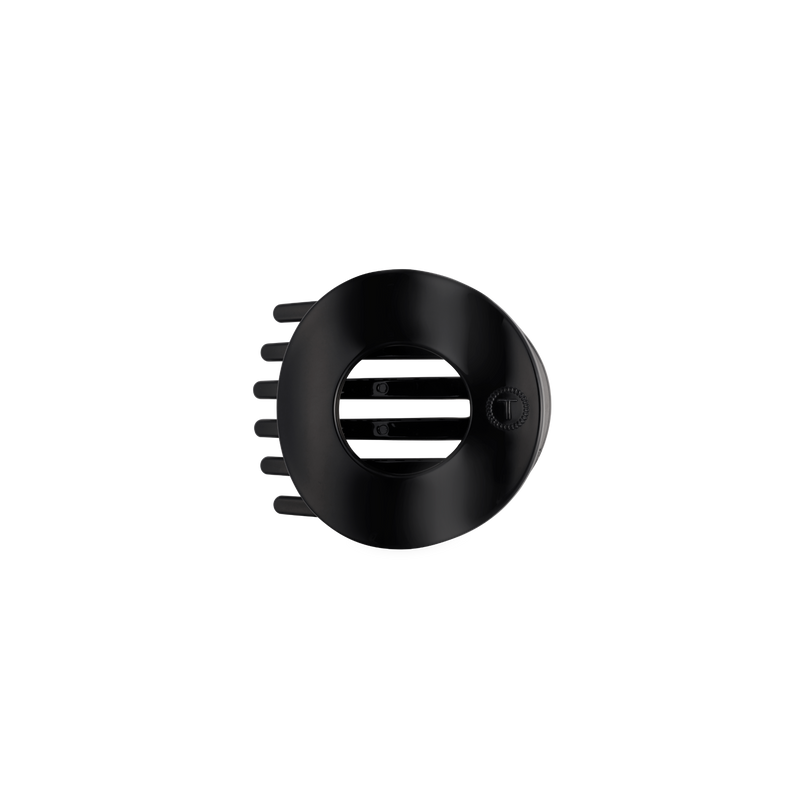 Jet Black Small Flat Circle Hair Clip