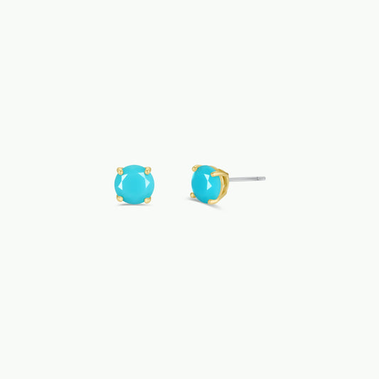 Round Gemstone Earrings by JaxKelly | Turquoise - Zen&Zip