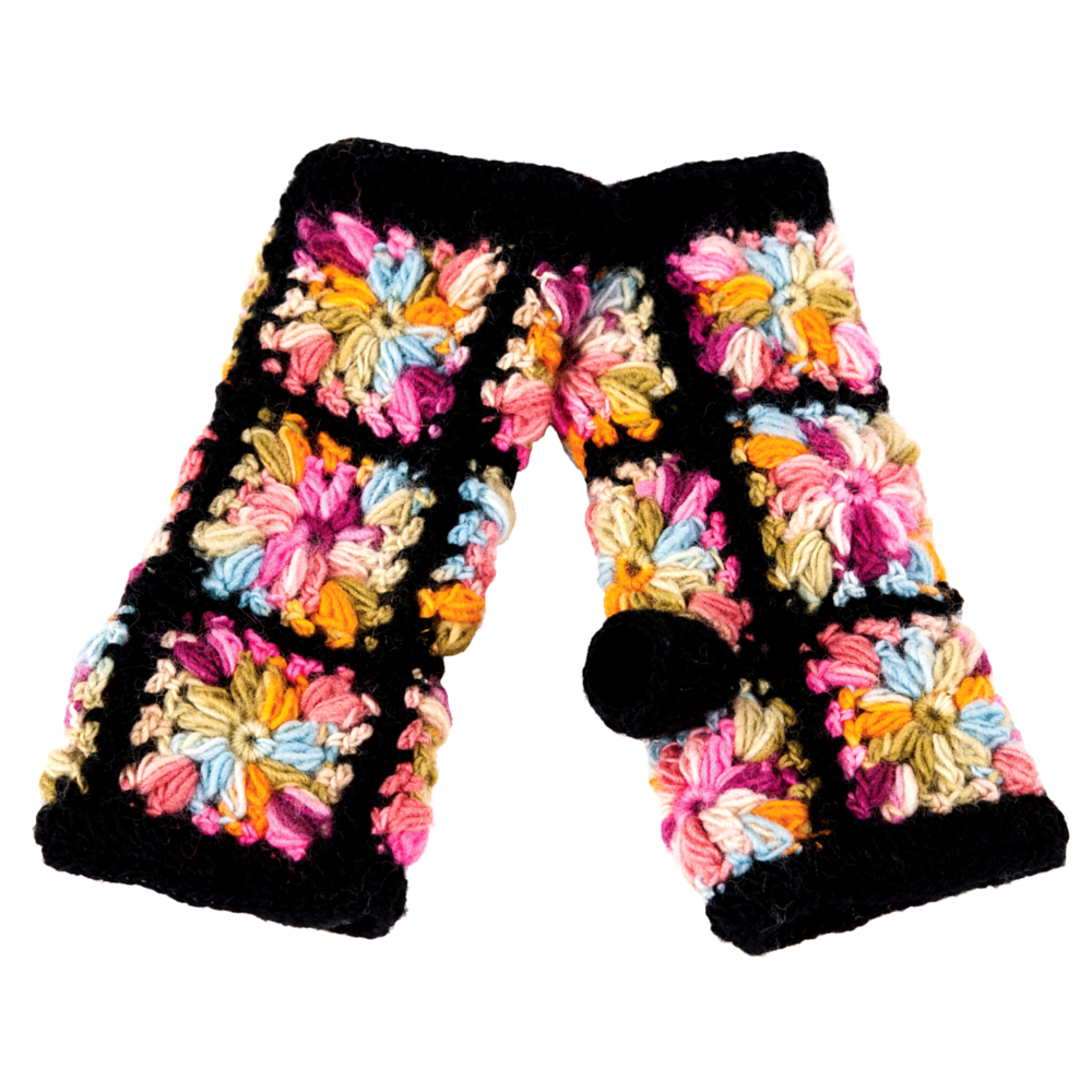 Flower Crochet Fingerless Gloves by Nirvanna Designs