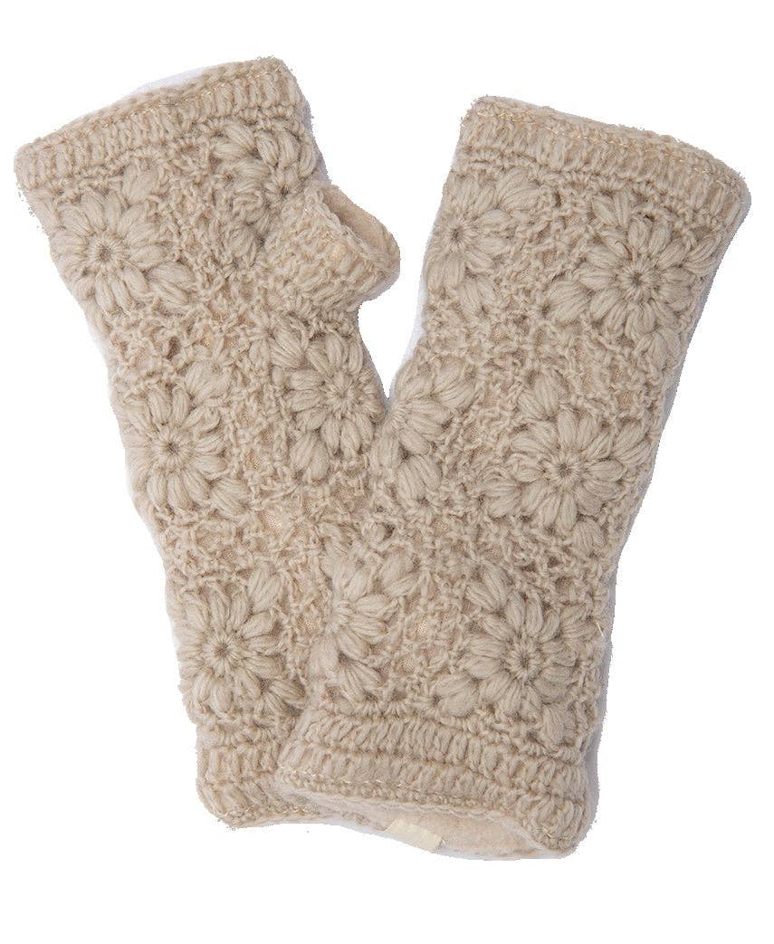 Flower Crochet Fingerless Gloves by Nirvanna Designs