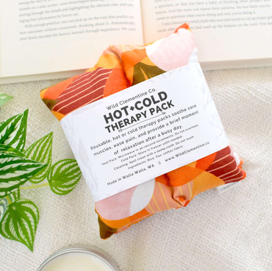 Heating Pad Neck Wrap, Hot + Cold Flaxseed - Tropical Sunset - Zen&Zip