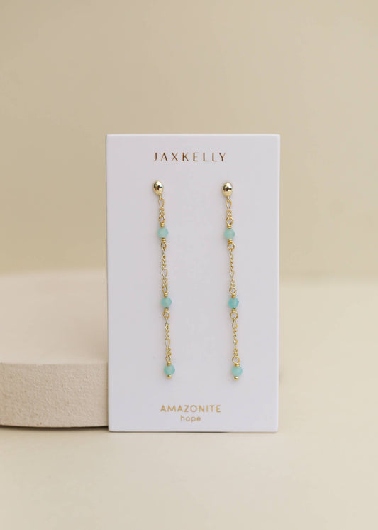 Gemstone Chain Drop Earring by JaxKelly | Amazonite - Zen&Zip