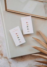 Baguette - Rainbow - Gold Earrings