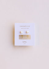 Huggies Earrings by JaxKelly | White Opal - Zen&Zip